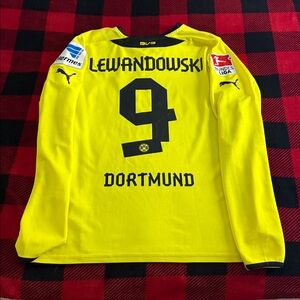 RARE Borussia Dortmund #9 Robert Lewandowski 2013-14 Puma Bundesliga Home Kit